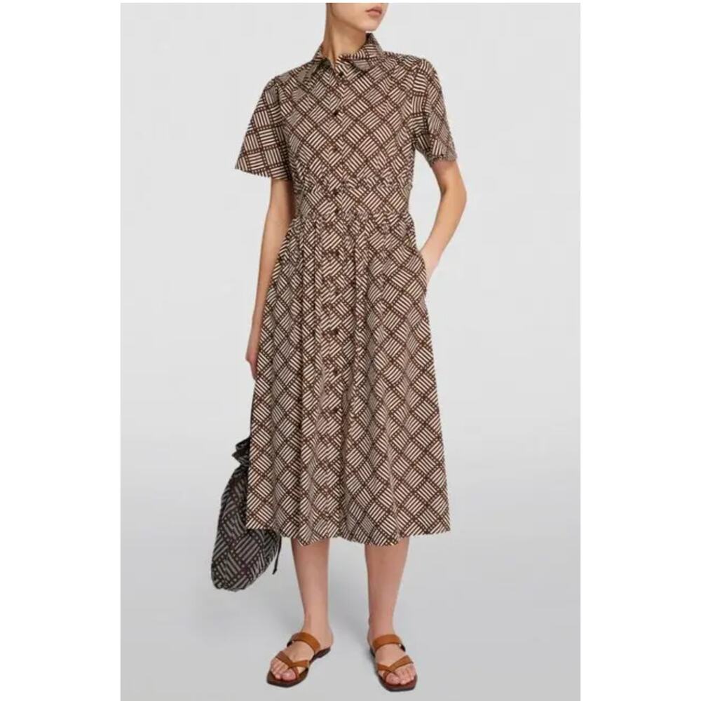 Max & Co x Duro Olowu GAO patterned midi dress | Sz 8, Brown NWT - Picture 6 of 15